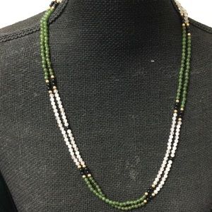 14K gold and pearls bead necklace